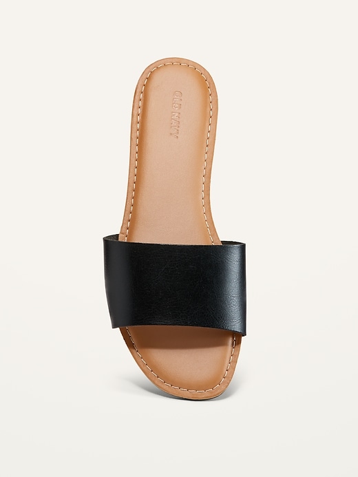 Image number 3 showing, Faux-Leather Slide Sandals
