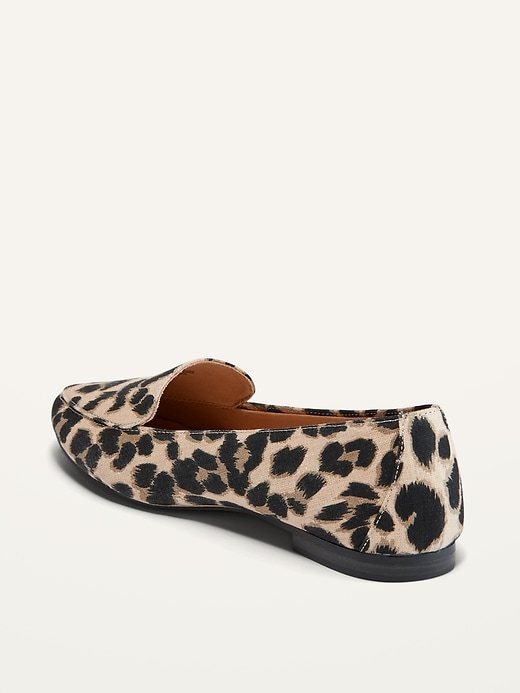Image number 3 showing, Leopard-Print Canvas Pointed-Toe Loafers