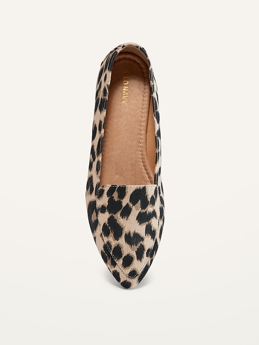 Image number 2 showing, Leopard-Print Canvas Pointed-Toe Loafers
