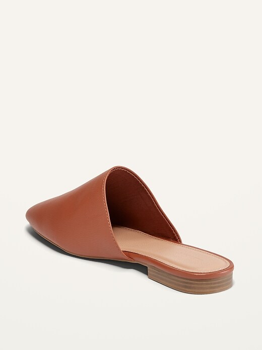 Image number 3 showing, Faux-Leather Mule Almond-Toe Flats