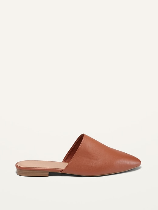 Image number 4 showing, Faux-Leather Mule Almond-Toe Flats