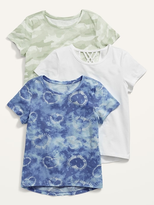 View large product image 1 of 1. Softest Lattice-Back Tee 3-Pack for Girls