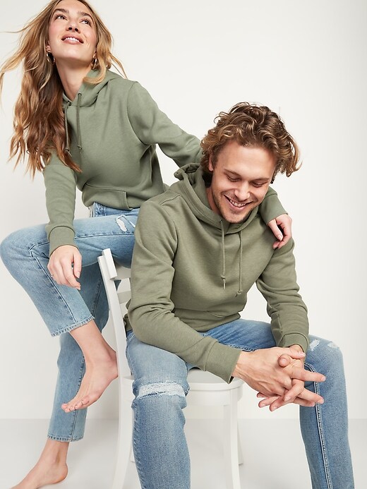 View large product image 1 of 2. Gender-Neutral Solid-Color Pullover Hoodie for Adults