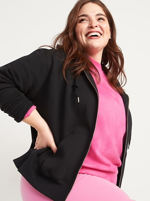 Image number 1 showing, Soft Slouchy Zip-Front Plus-Size Hoodie