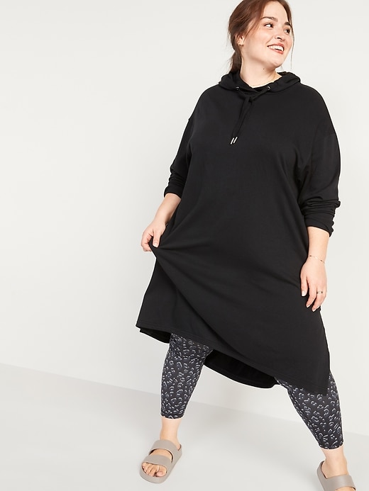 Image number 1 showing, Loose Extra-Long French Terry Plus-Size Hoodie