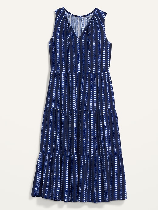 Image number 4 showing, Sleeveless Tie-Dye-Stripe Midi Swing Dress
