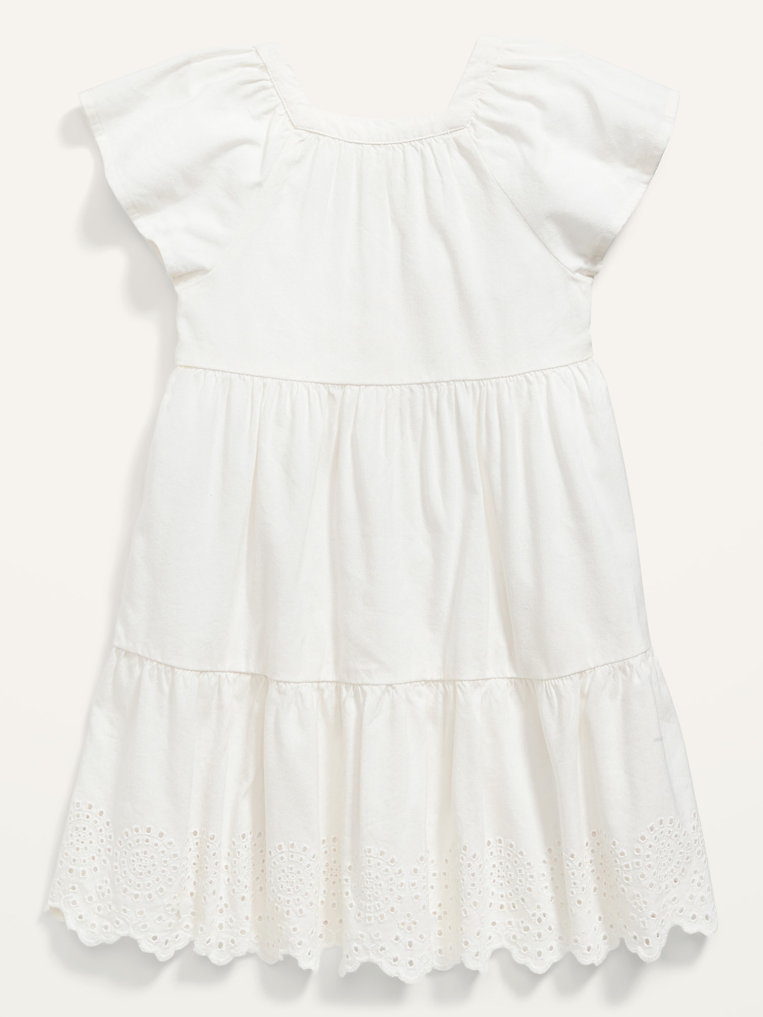 Button-Front Cutwork-Hem Swing Dress for Toddler Girls | Old Navy