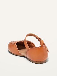 View large product image 3 of 4. Faux-Leather Ankle-Strap Huarache Flats for Toddler Girls