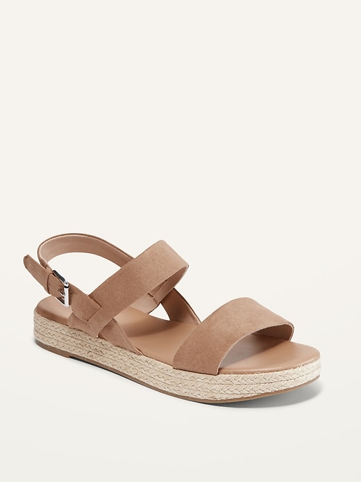 View large product image 1 of 1. Faux-Suede Espadrille Flatform Sandals