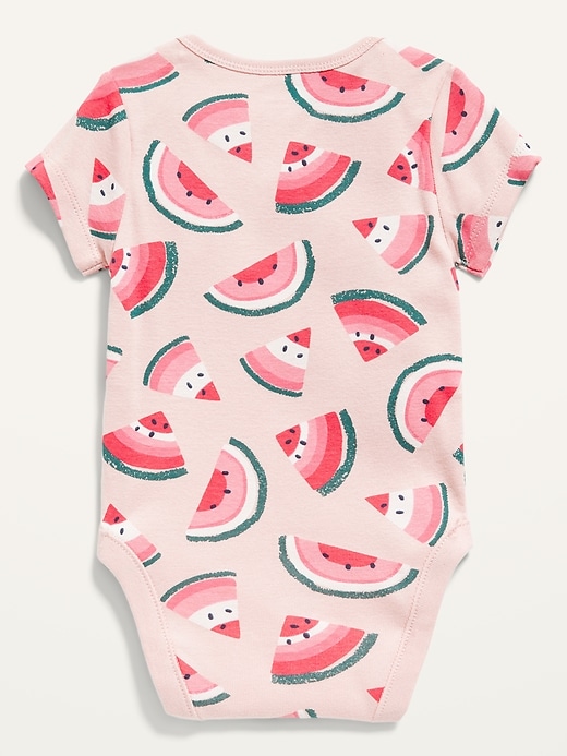 View large product image 2 of 2. Unisex Watermelon-Print Short-Sleeve Bodysuit for Baby