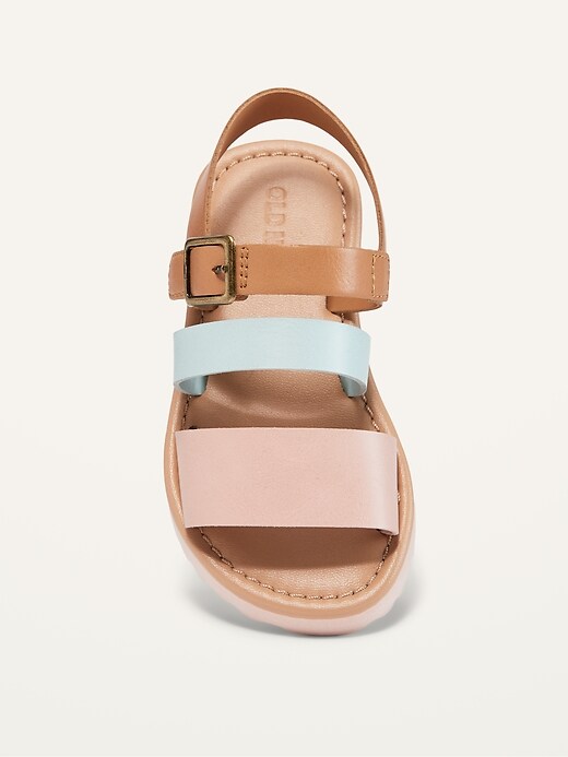 View large product image 2 of 4. Faux-Leather Wide-Strap Platform Sandals for Toddler Girls