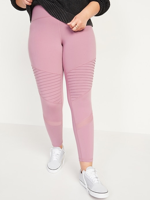 Women's Active Plus Size Vintage Wash Moto Style Leggings.  (7300971)