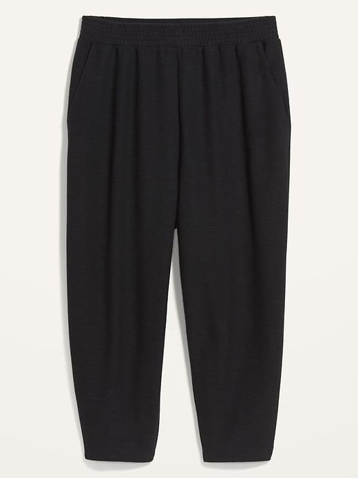 Image number 4 showing, Extra High-Waisted French-Rib Barrel-Leg Plus-Size Sweatpants