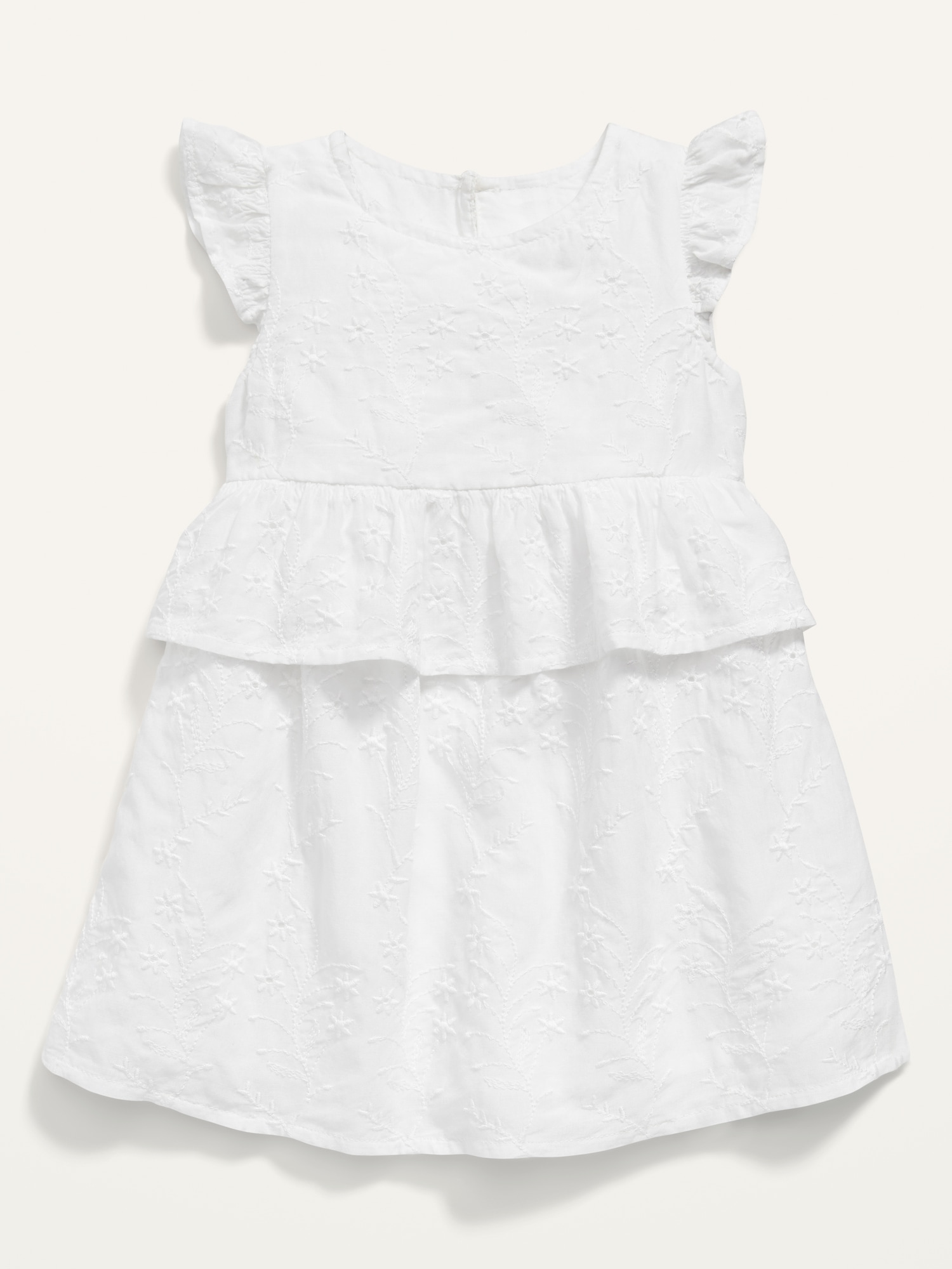 Ruffle-Sleeve Tiered Eyelet Dress for Baby