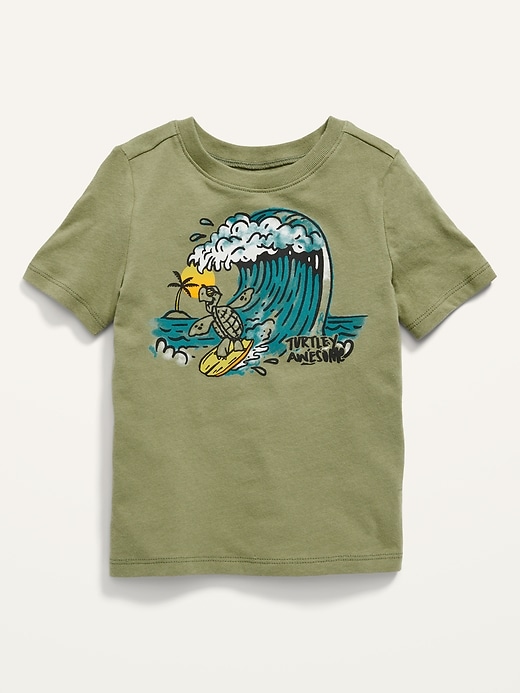 Old Navy Unisex Short-Sleeve Graphic T-Shirt for Toddler green. 1