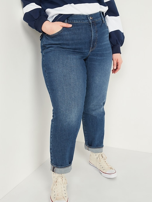 Image number 1 showing, High-Waisted Secret-Slim Pockets O.G. Straight Plus-Size Jeans