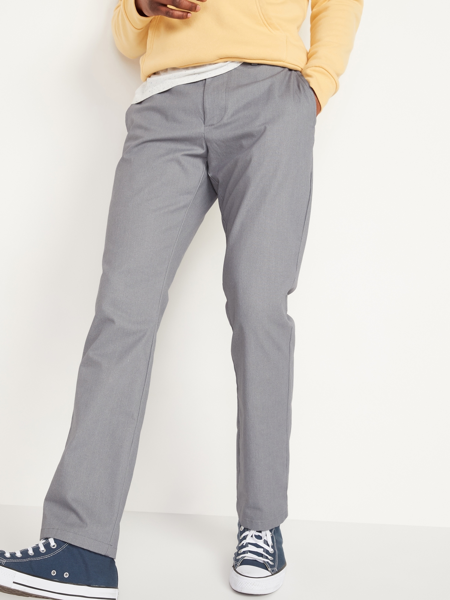 Old Navy - Straight Ultimate Built-In Flex Chino Pants for Men gray