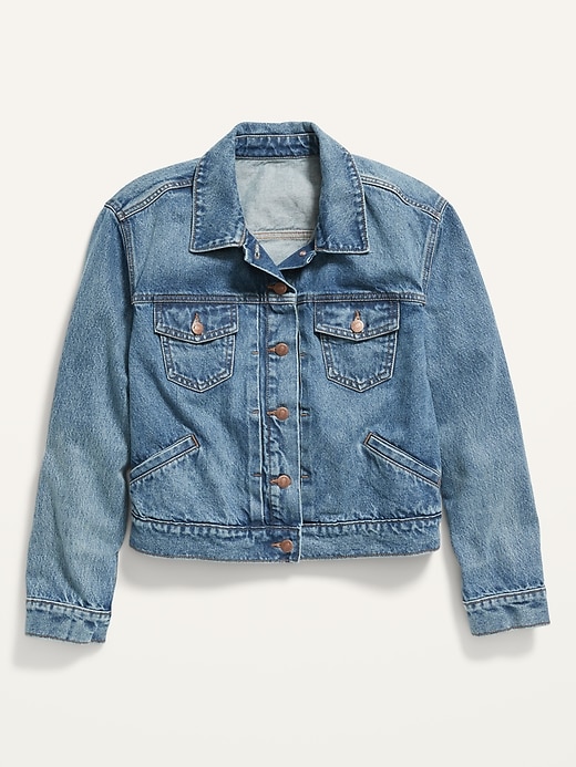 Old Navy Cropped Light-Wash Plus-Size Jean Jacket. 1