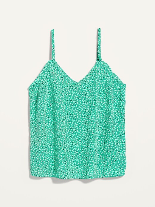 View large product image 1 of 1. Printed Ruffled V-Neck Cami Top for Women