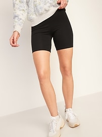 View large product image 3 of 3. High-Waisted Solid Jersey Bike Shorts 6-Pack For Women --- 7-Inch Inseam