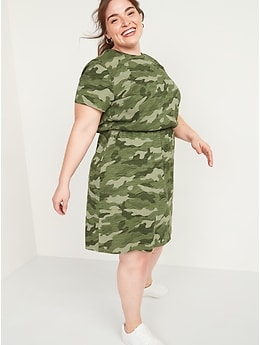 Plus size camo outlet t shirt dress