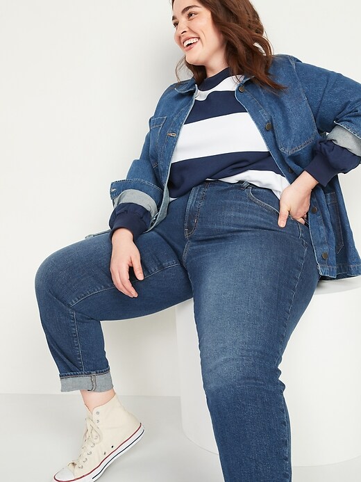 Image number 3 showing, High-Waisted Secret-Slim Pockets O.G. Straight Plus-Size Jeans