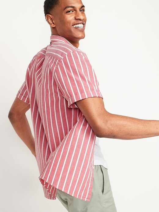 Image number 2 showing, Built-In Flex Striped Everyday Short-Sleeve Oxford Shirt