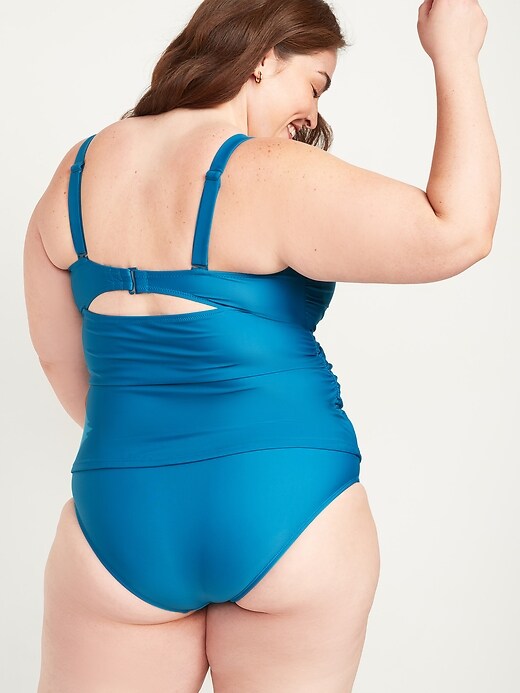 Image number 2 showing, Secret-Smooth Underwire Cinch-Tie Plus-Size Tankini Swim Top