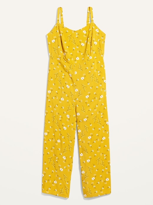 Image number 4 showing, Floral-Print V-Neck Sleeveless Plus-Size Cami Jumpsuit