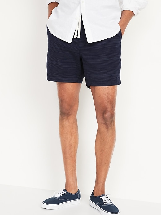 View large product image 1 of 3. Micro-Stripe Twill Jogger Shorts -- 9-inch inseam
