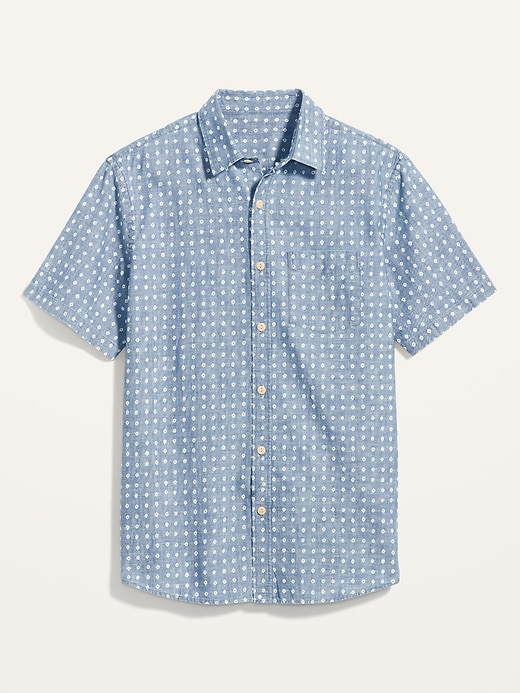 View large product image 2 of 2. Built-In Flex Patterned Everyday Short-Sleeve Shirt