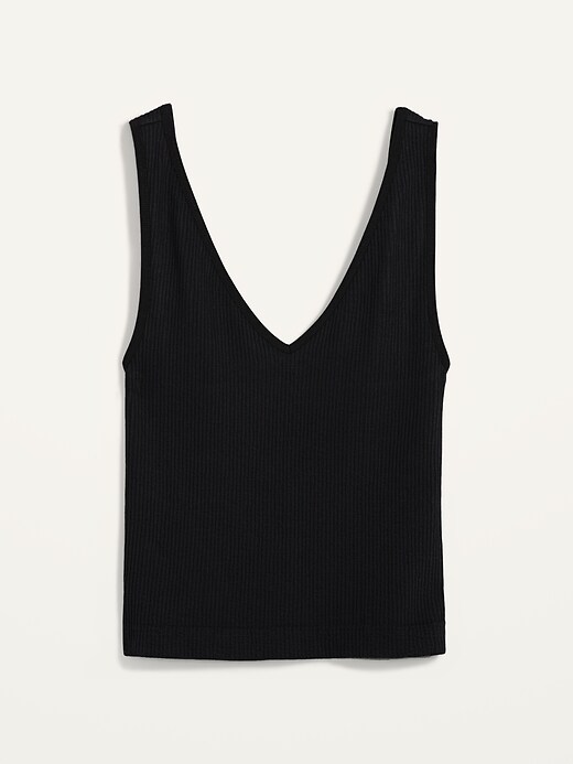 Image number 4 showing, Seamless Rib-Knit V-Neck Tank Top