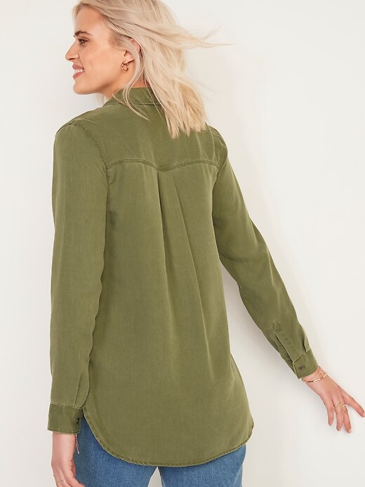 Image number 2 showing, Pigment-Dyed Tencel&#174 Long-Sleeve Shirt