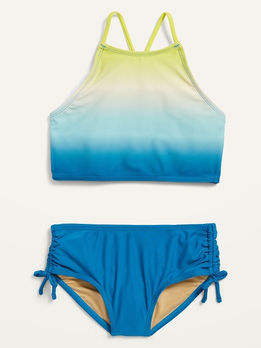 Old Navy - High-Neck Ruched Tankini Swim Set for Girls