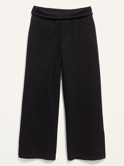 View large product image 1 of 2. Extra High-Waisted Convertible Wide-Leg French-Terry Performance Pants for Girls