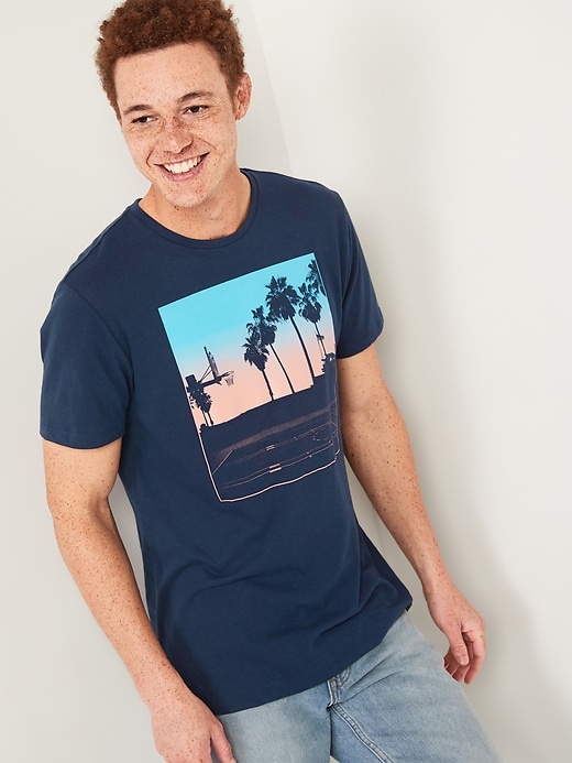 Graphic Soft-washed crew-neck tee for men