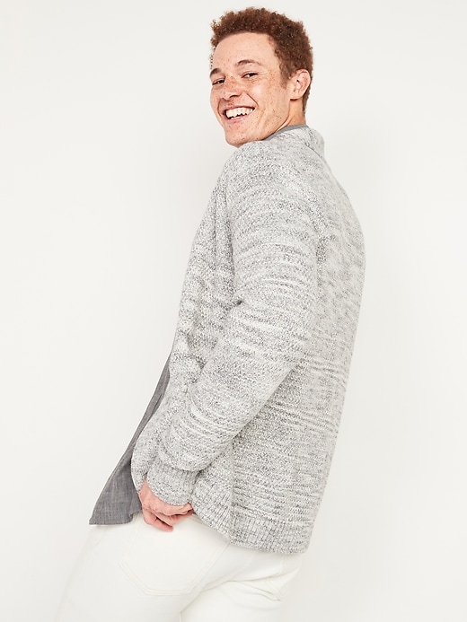 Image number 2 showing, Textured Shawl-Collar Button-Front Cardigan Sweater