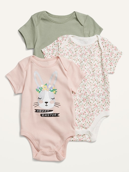 View large product image 1 of 1. 3-Pack Short-Sleeve Bodysuit for Baby