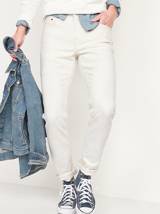 Image number 1 showing, Slim Built-In Flex Ecru-Wash Jeans