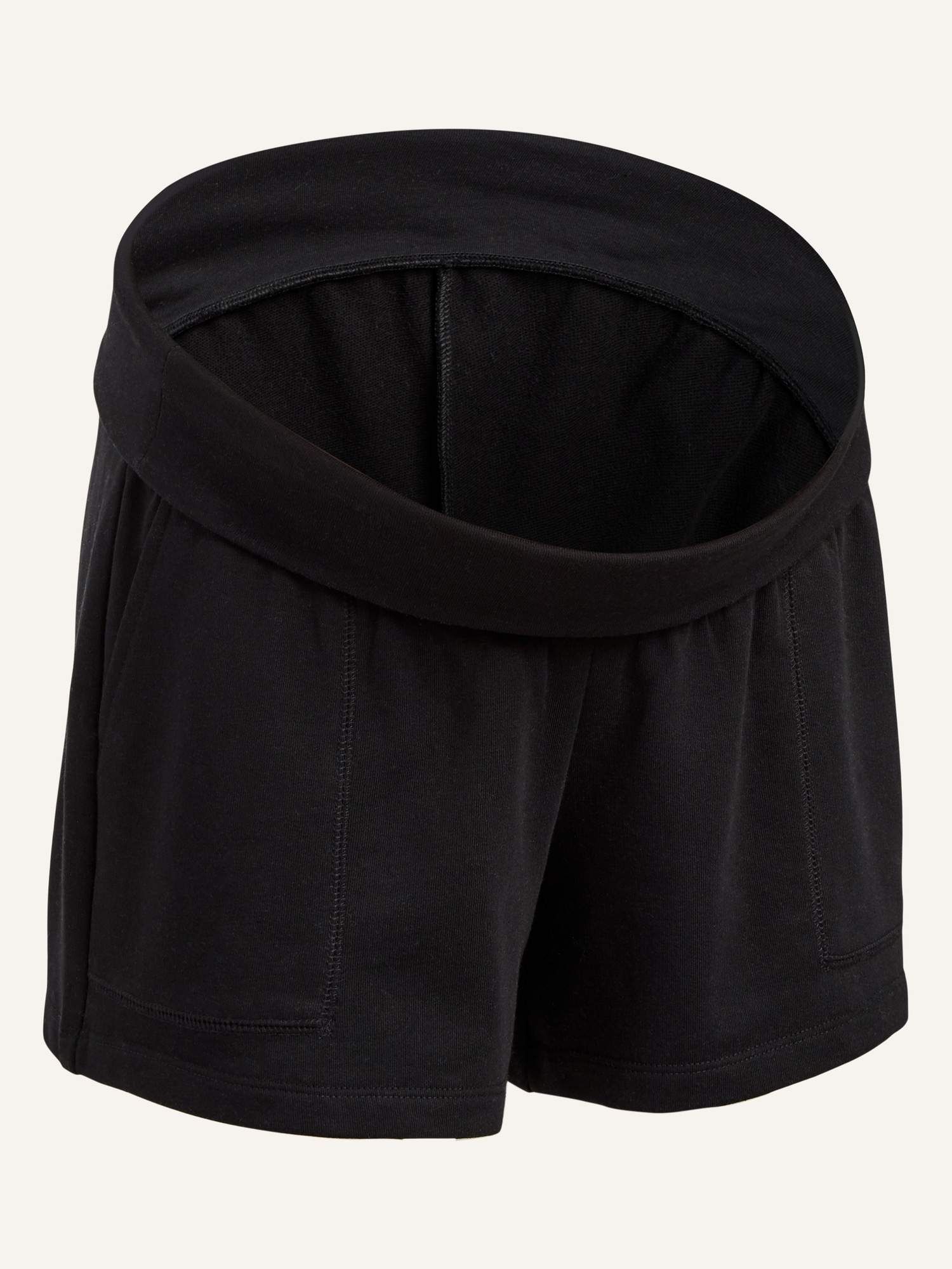 Maternity Rollover-Waist Vintage Sweat Shorts -- 4-inch inseam