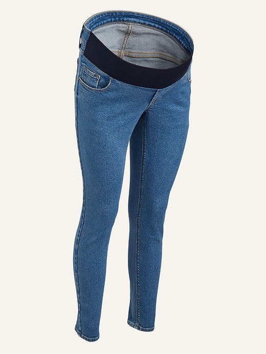 View large product image 1 of 1. Maternity Front Low Panel Rockstar Super Skinny Jeans