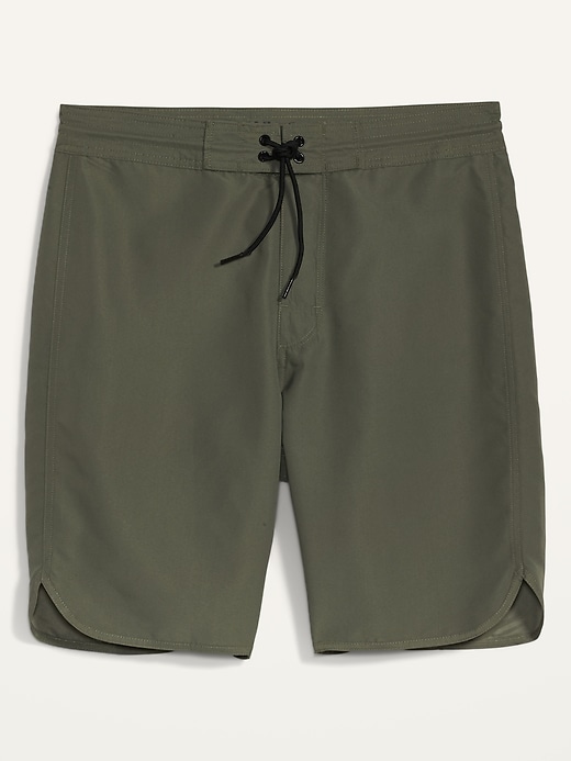 View large product image 2 of 2. Solid-Color Dolphin-Hem Board Shorts -- 10-inch inseam