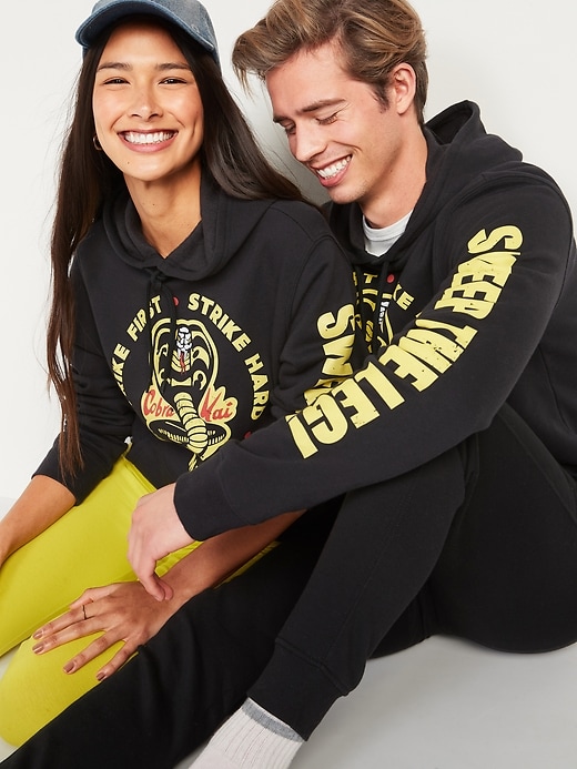 View large product image 1 of 2. Cobra Kai&#153 Gender-Neutral Graphic Pullover Hoodie for Adults