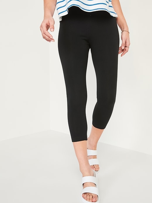 Image number 4 showing, High-Waisted Cropped Leggings 6-Pack For Women