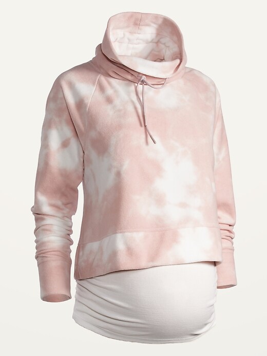 View large product image 1 of 1. Maternity Micro Performance Fleece Funnel-Neck Sweatshirt