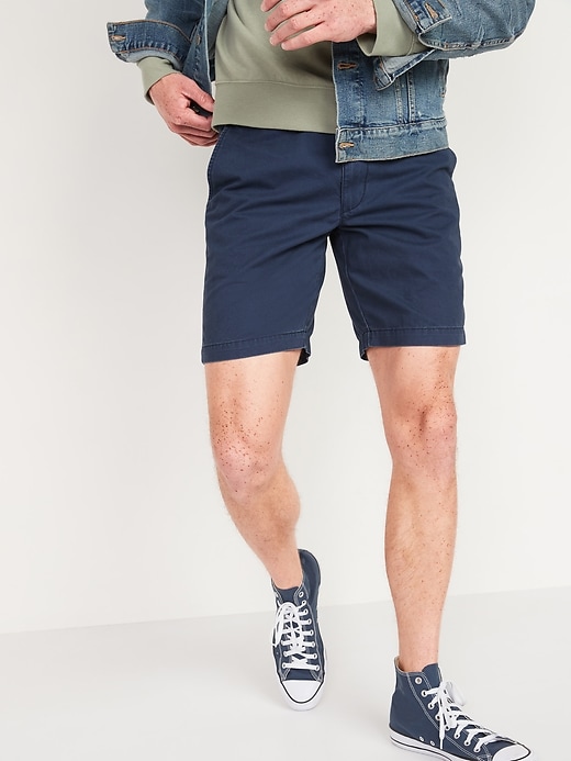 View large product image 1 of 2. Straight Lived-In Khaki Non-Stretch Shorts - 10-inch inseam