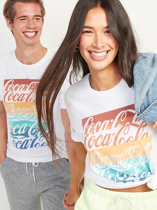 View large product image 1 of 2. Coca-Cola&#174 Gender-Neutral Graphic Tee for Adults
