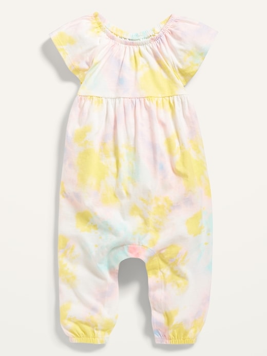 View large product image 1 of 1. Flutter-Sleeve Jersey Jumpsuit for Baby
