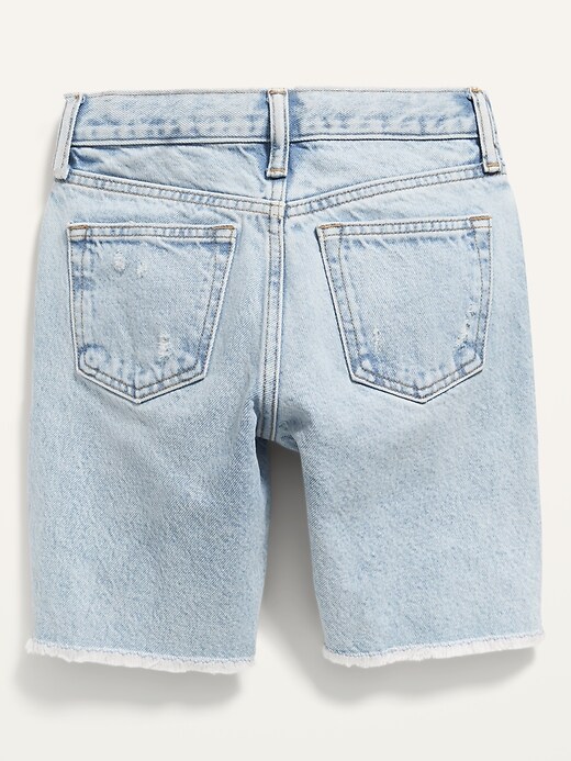 View large product image 2 of 2. Gender-Neutral Non-Stretch Ripped Jean Shorts for Kids