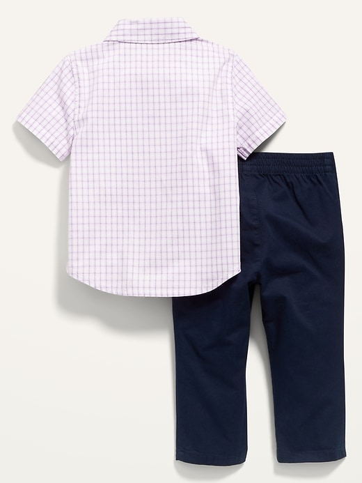 View large product image 2 of 2. Short-Sleeve Shirt, Bow-Tie & Chino Pants 2-Pack Set for Baby